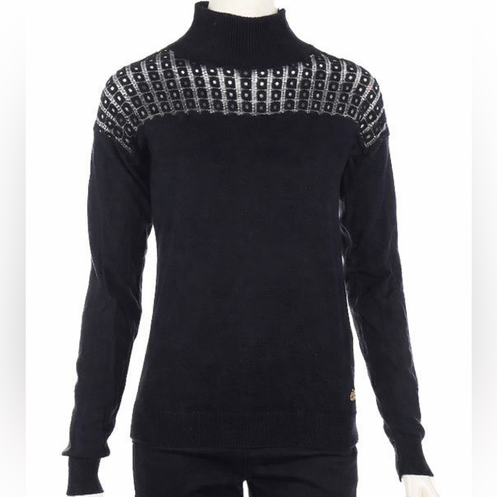 Trussardi Black Wool blend Turtleneck Sweater